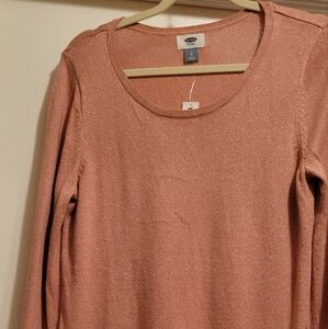 OLD NAVY Womens Pink Metallic Thread Detail Sweater Size Large